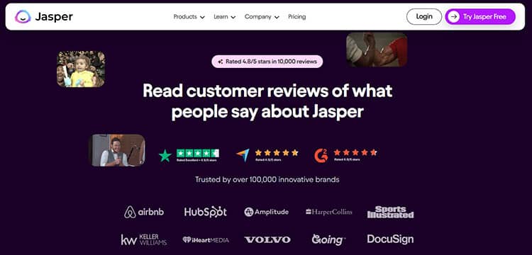 Jasper AI Customers Reviews