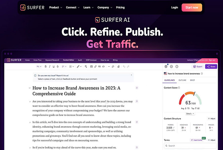 Surfer AI Review 2024: Revolutionize Content Creation and SEO Optimization