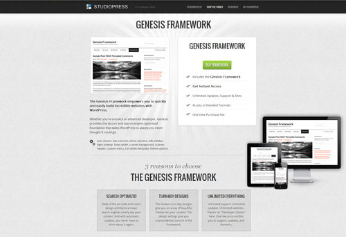 Genesis WordPress theme frameworks